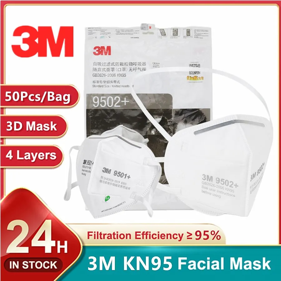 3M KN95 Face Mask 9501+/9502+  - 3M Mask 9502+ review and price