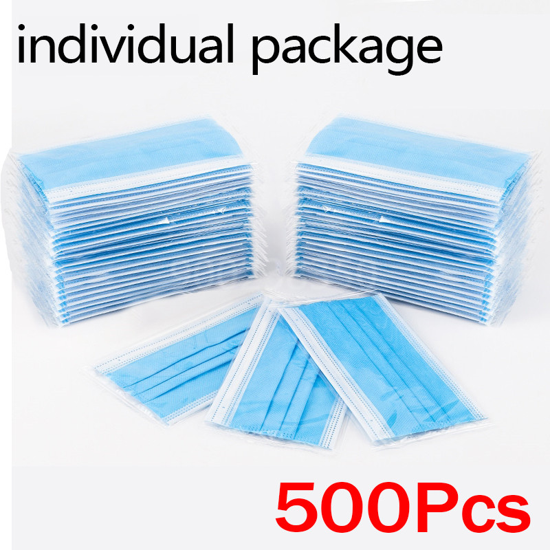10-500pcs Disposable Adults in - Disposable Mask Blue review and price